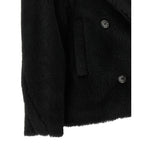Black Alpaca Leather Coat