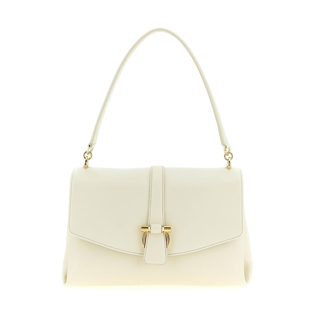 White Calfskin Shoulder Bag