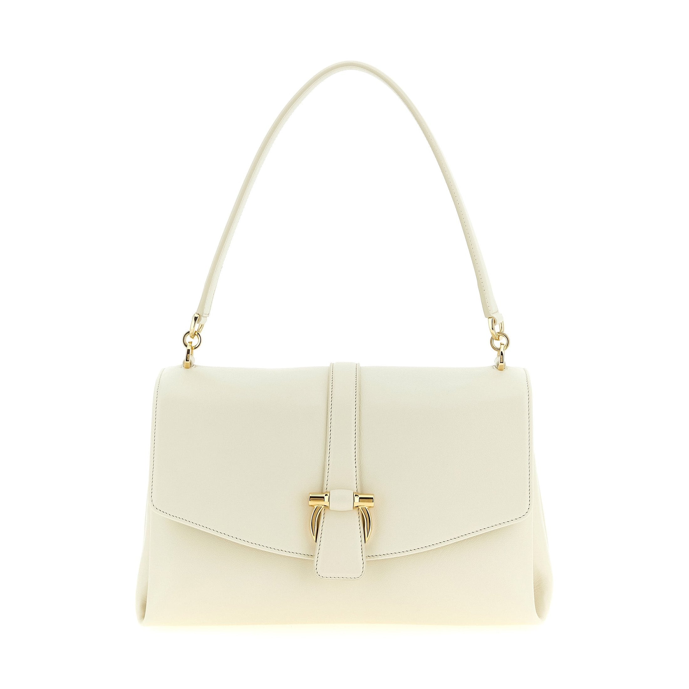 White Calfskin Shoulder Bag