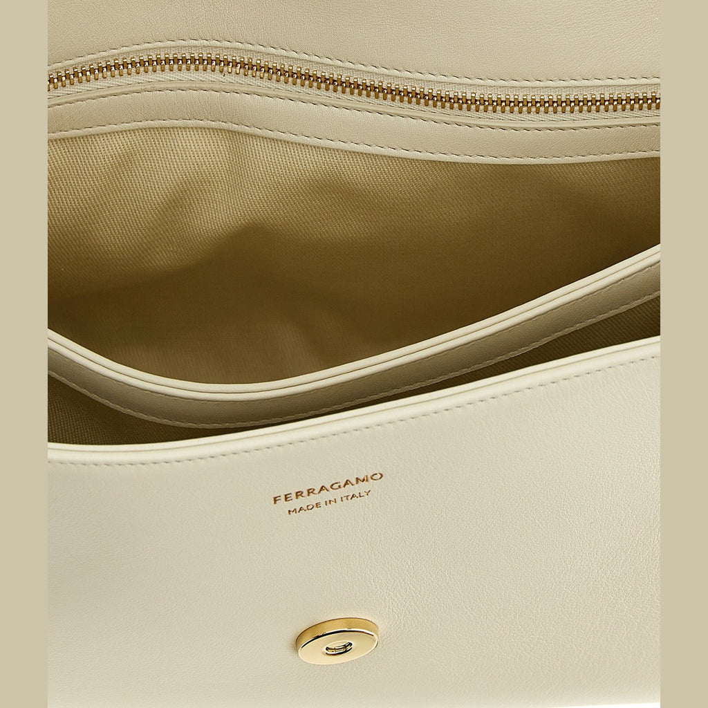 White Calfskin Shoulder Bag