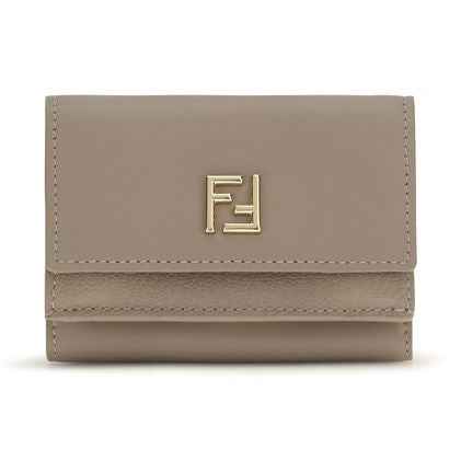 Beige Calf Leather Bos Taurus Wallet