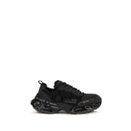 Black Polyester Athletic Sneakers