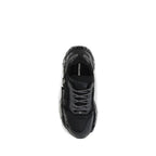 Black Polyester Athletic Sneakers