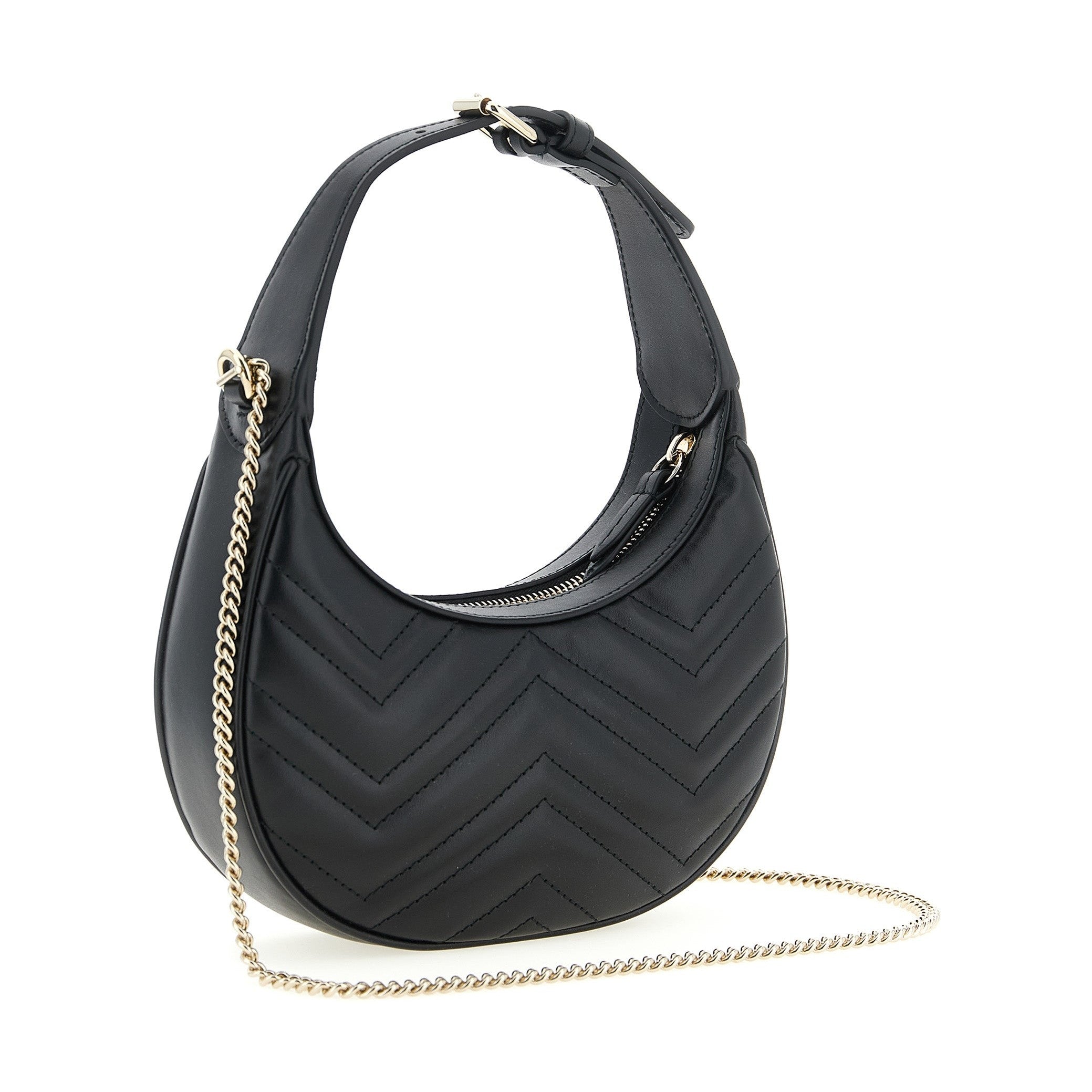 Black Calfskin Shoulder Bag