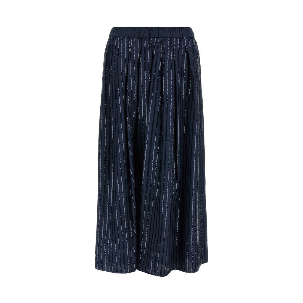 Blue Cotton Mini Skirt
