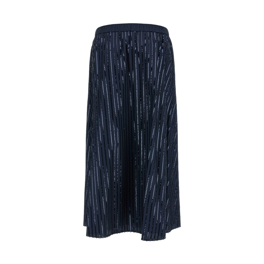 Blue Cotton Mini Skirt
