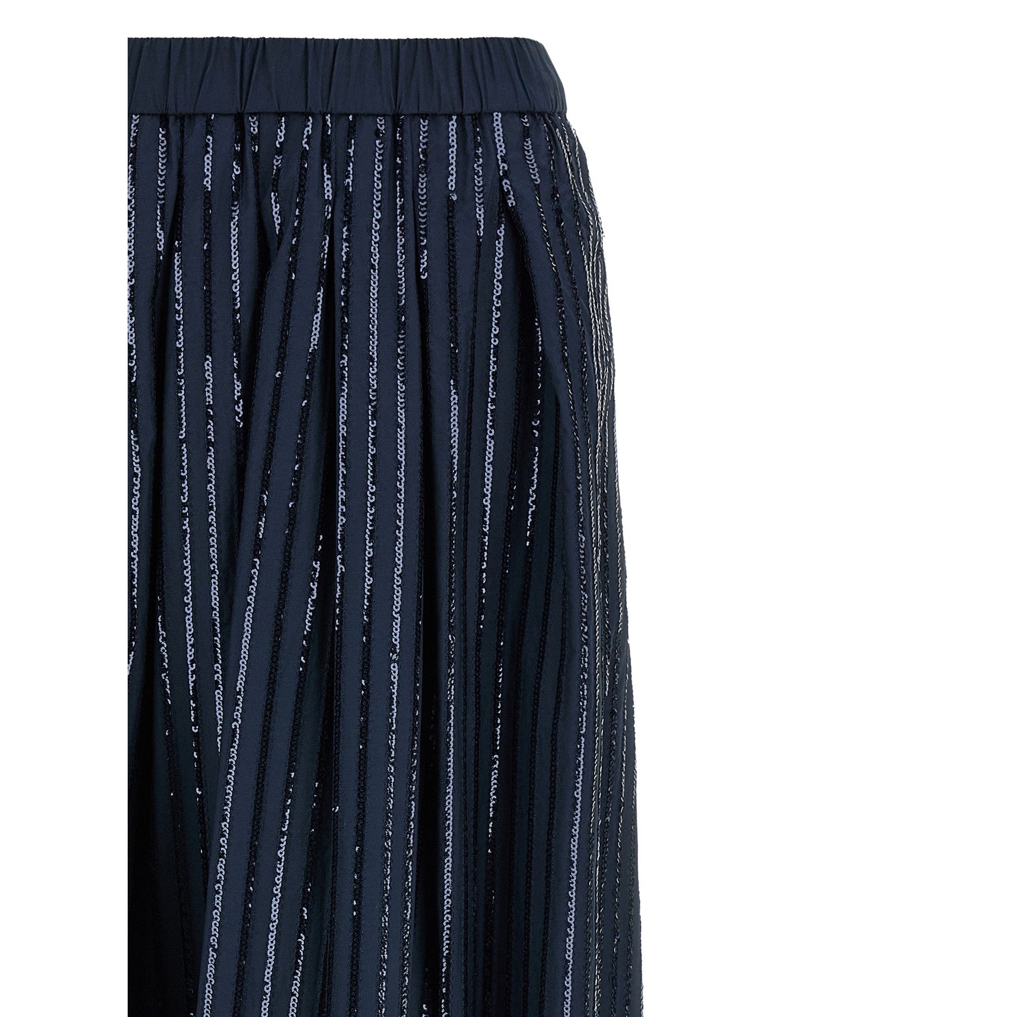 Blue Cotton Mini Skirt