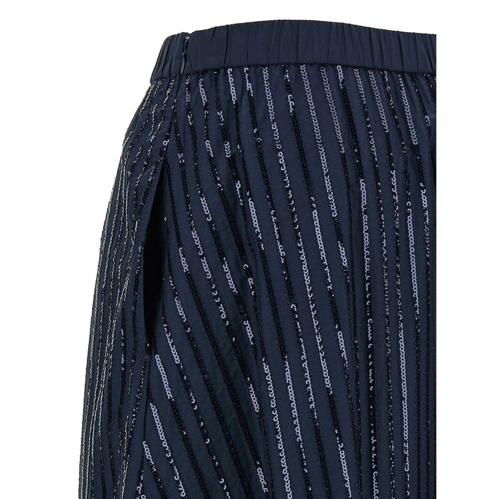 Blue Cotton Mini Skirt
