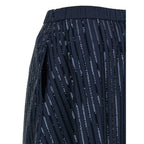 Blue Cotton Mini Skirt