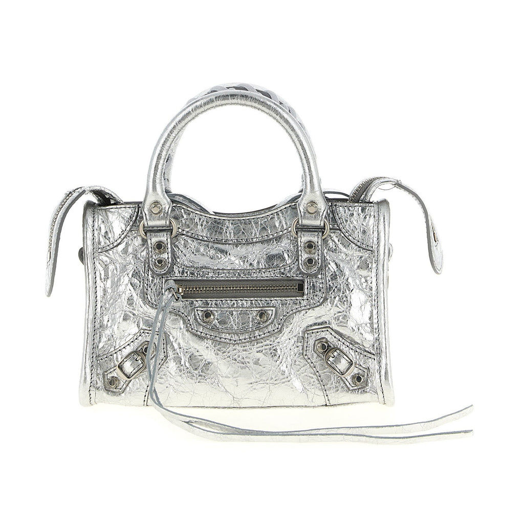 Silver Lamb Leather Crossbody Bag