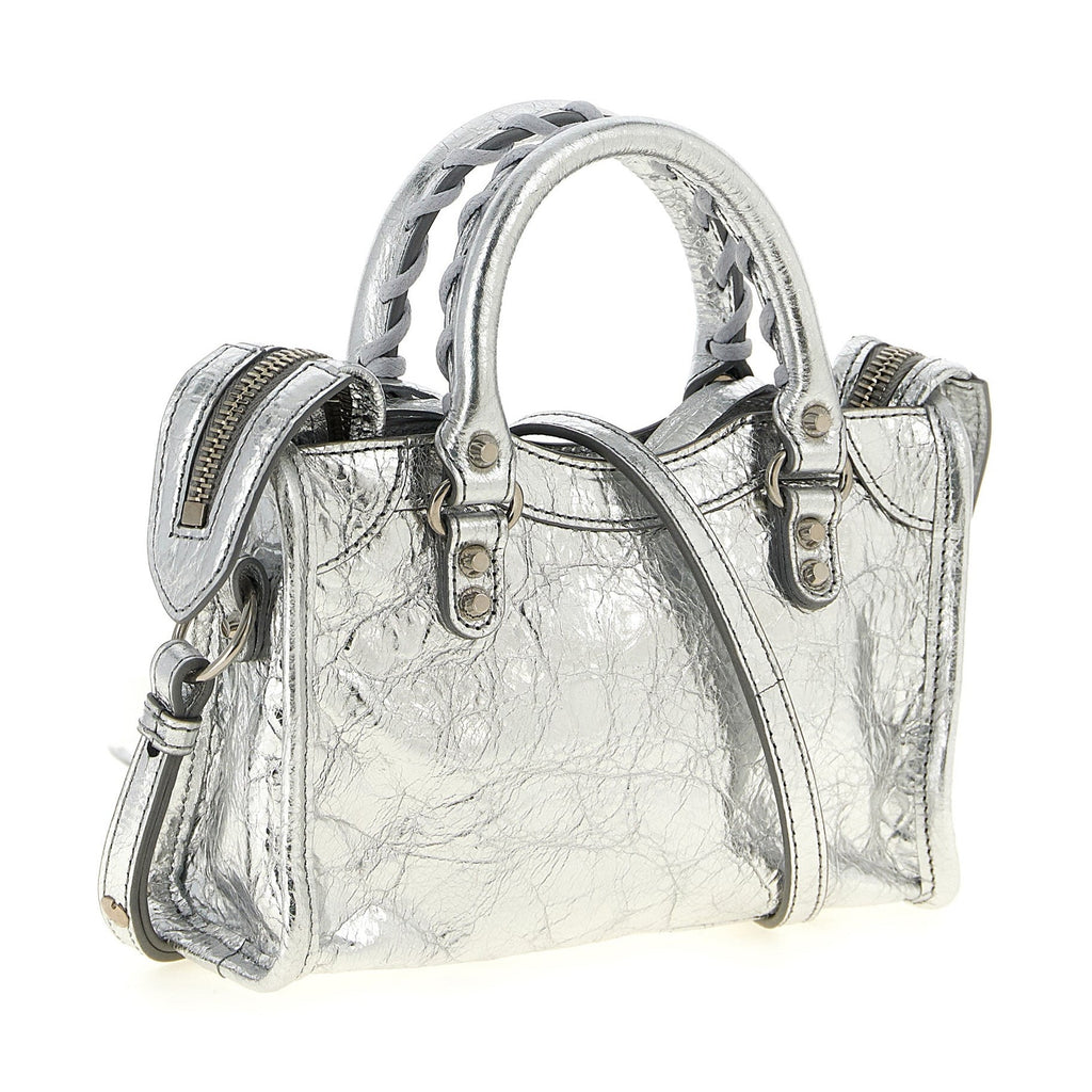 Silver Lamb Leather Crossbody Bag