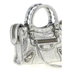 Silver Lamb Leather Crossbody Bag
