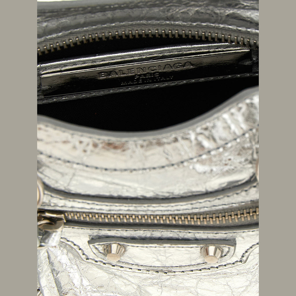 Silver Lamb Leather Crossbody Bag