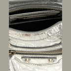 Silver Lamb Leather Crossbody Bag