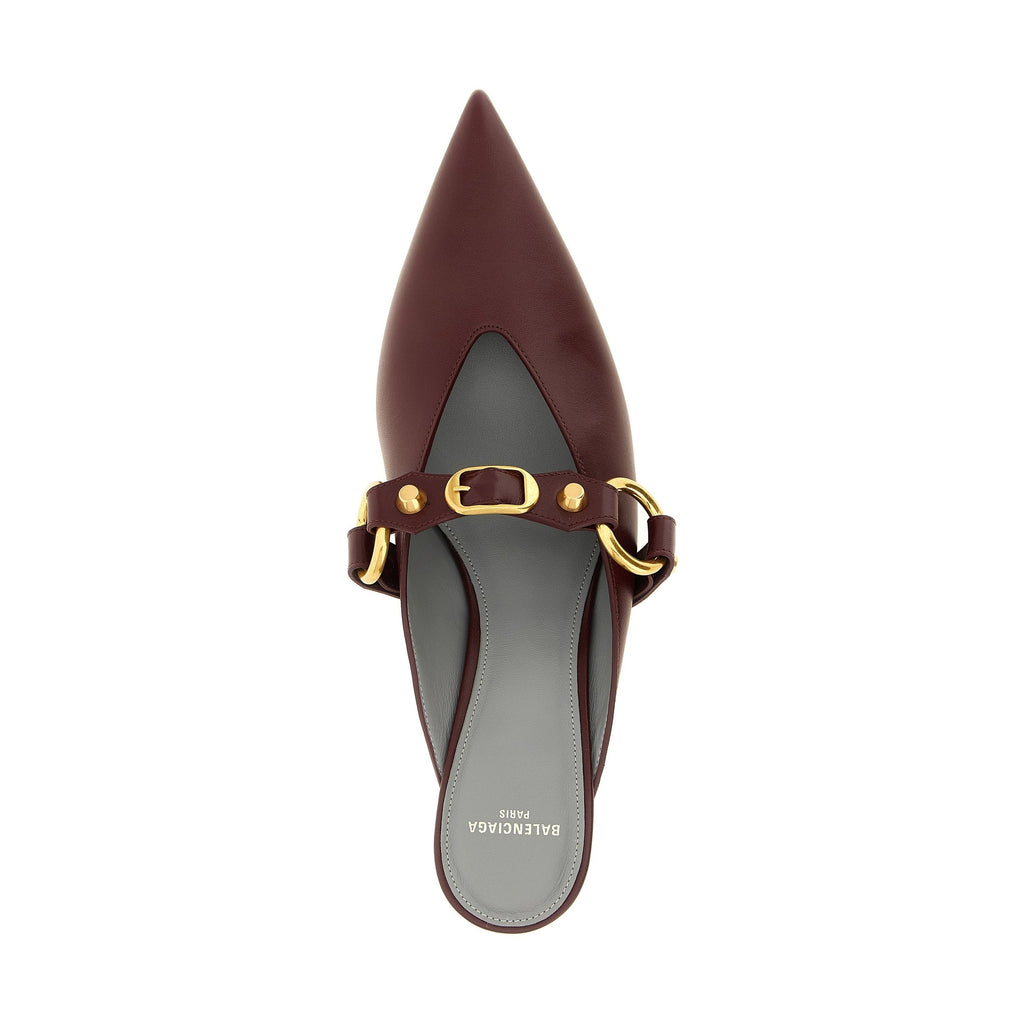 Bordeaux Calfskin Mid Heel Pumps