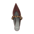 Bordeaux Calfskin Mid Heel Pumps