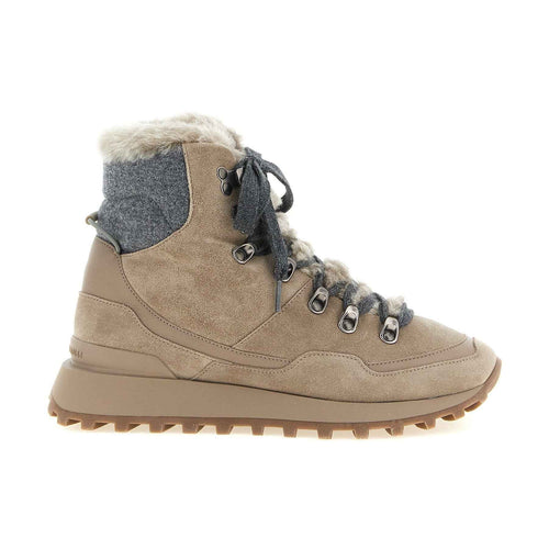 Beige Calfskin Ankle Boots