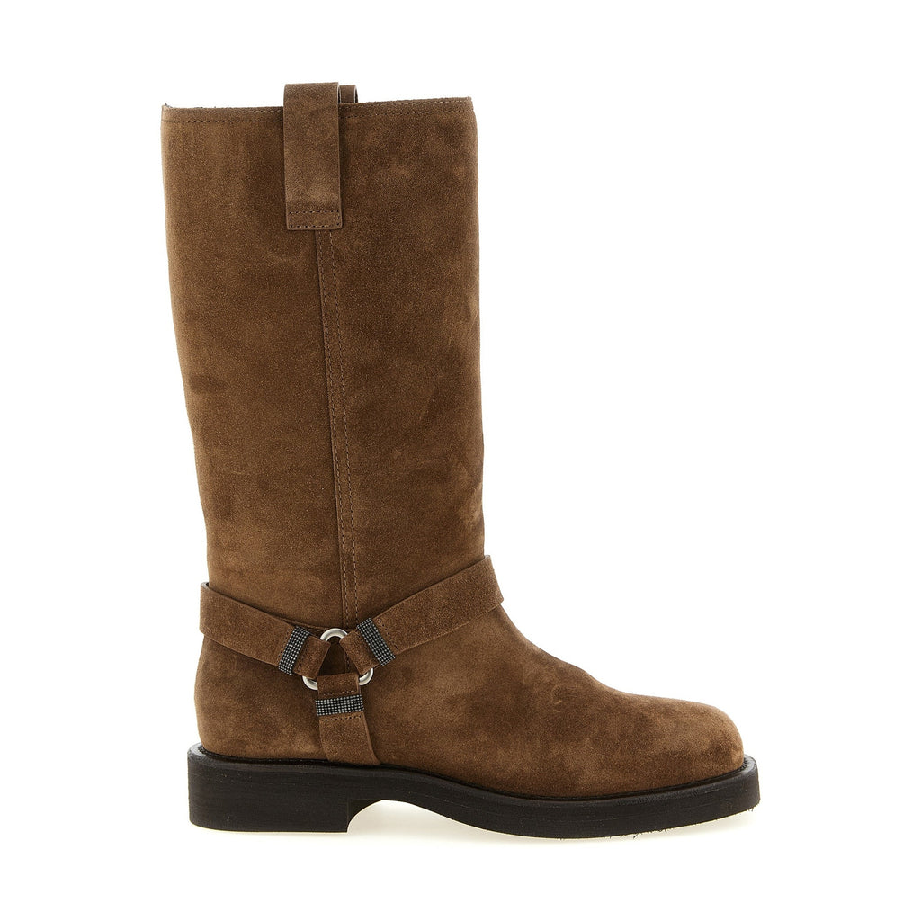 Brown Calfskin Over The Knee