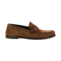 Brown Calfskin Slip-On Loafers
