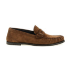 Brown Calfskin Slip-On Loafers