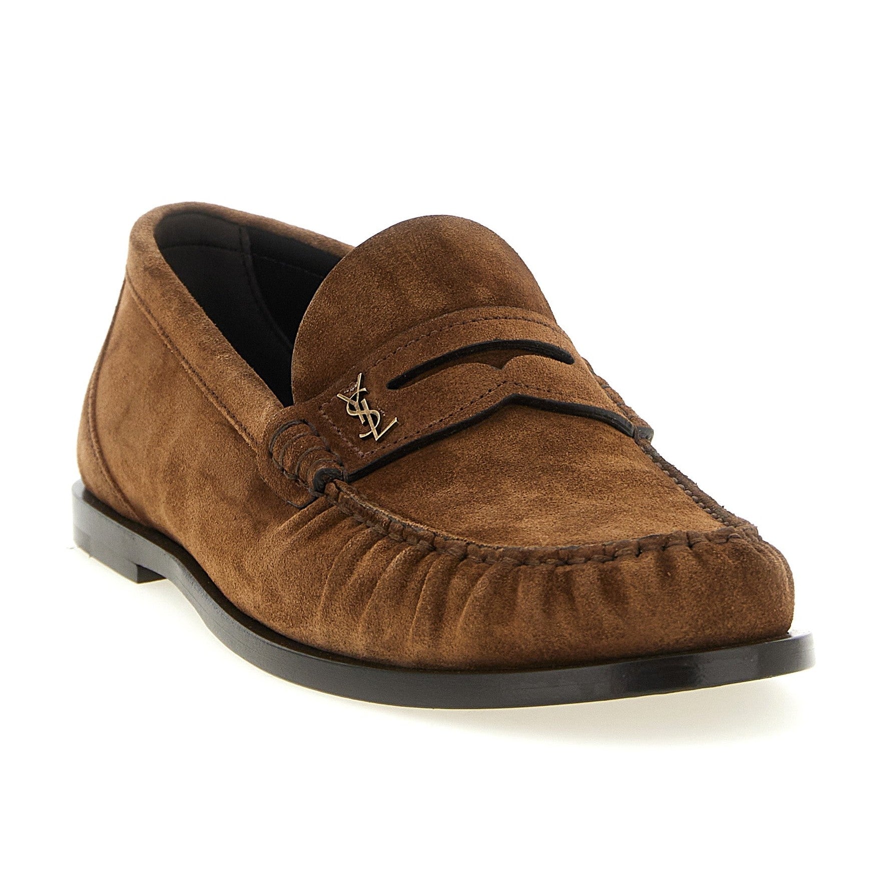 Brown Calfskin Slip-On Loafers