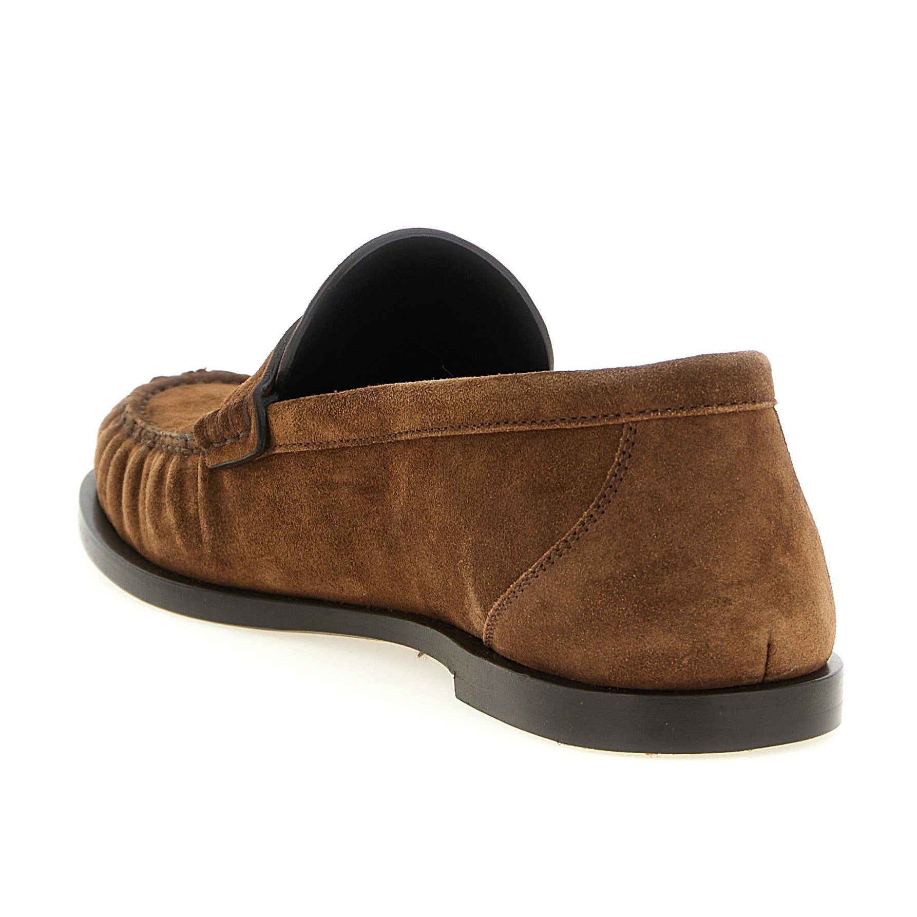 Brown Calfskin Slip-On Loafers