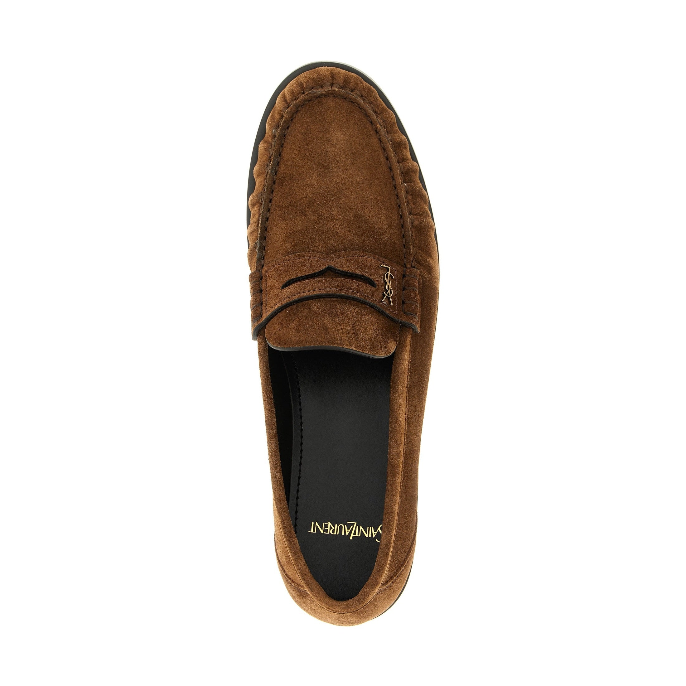 Brown Calfskin Slip-On Loafers