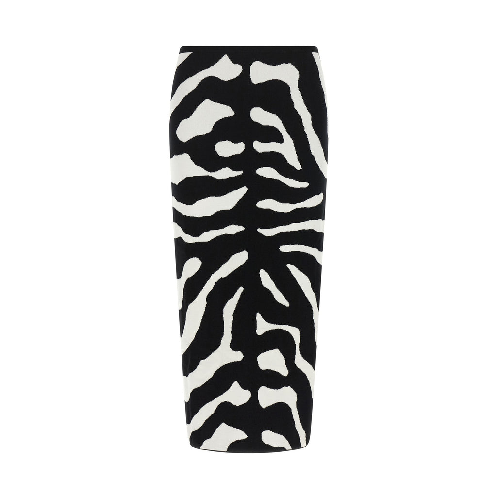 Bicolor Viscose Midi Skirt