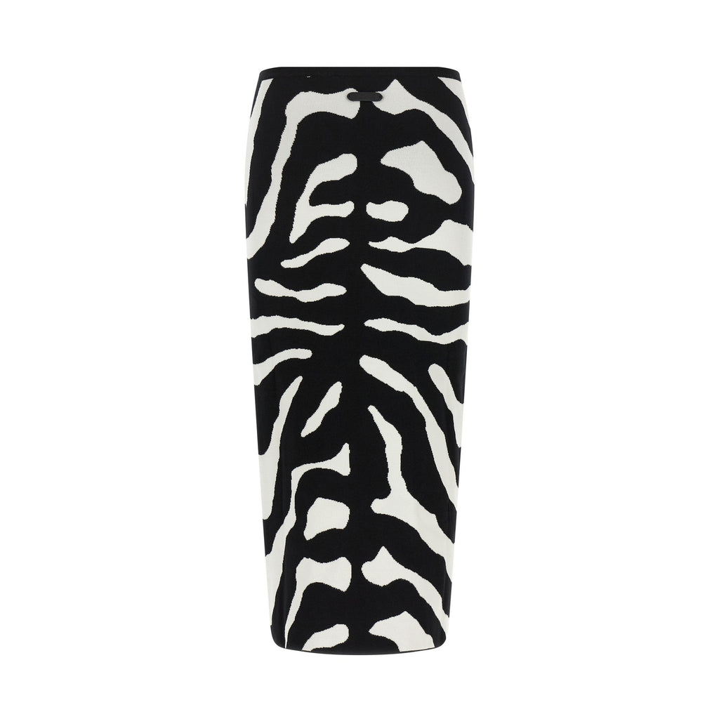 Bicolor Viscose Midi Skirt