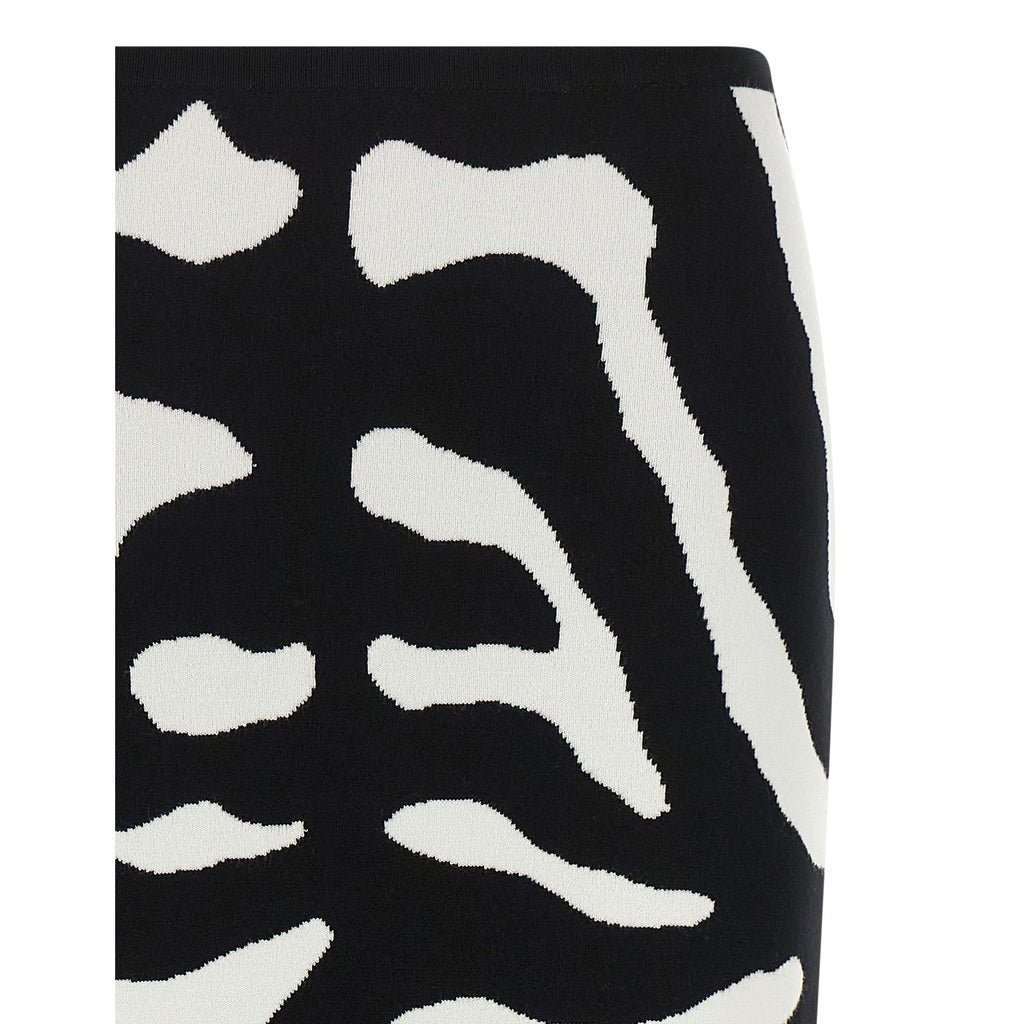 Bicolor Viscose Midi Skirt