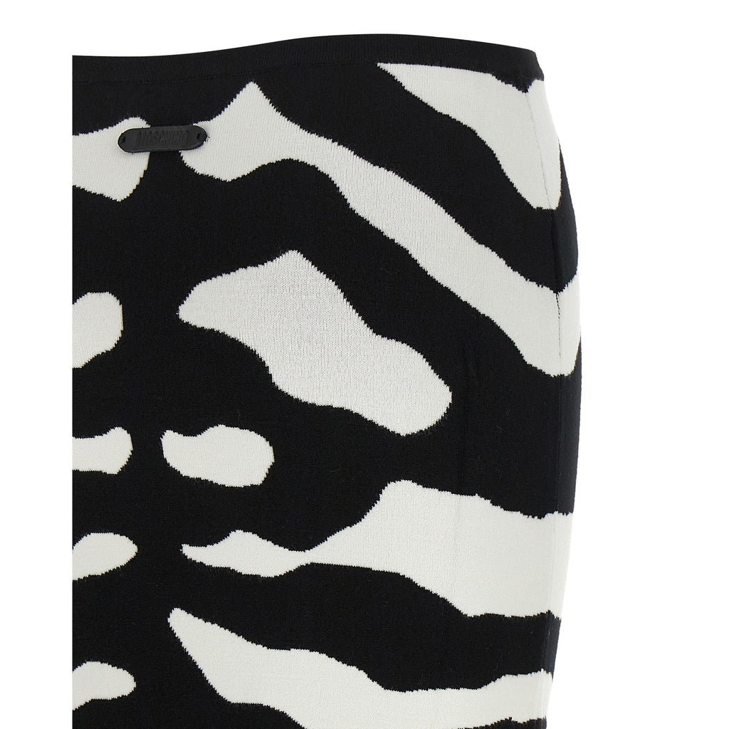 Bicolor Viscose Midi Skirt