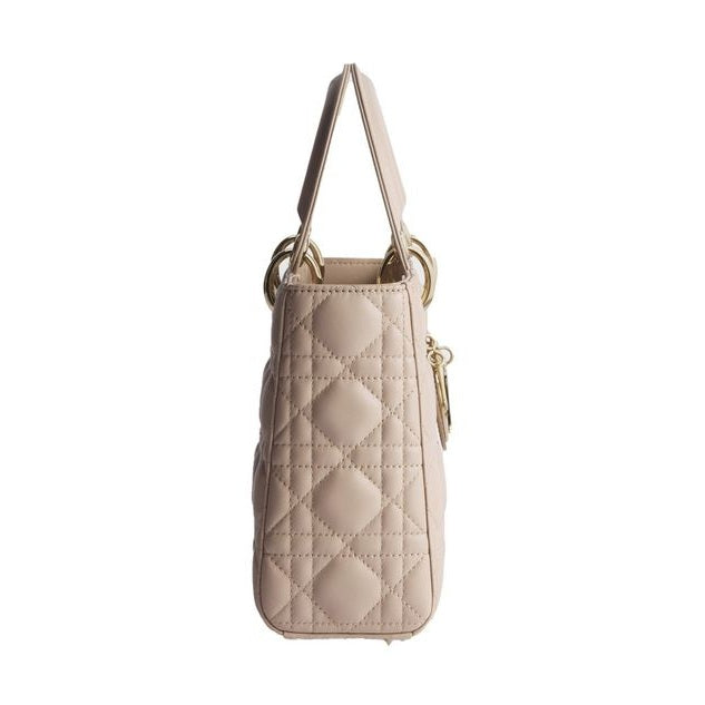 Beige Lamb Leather Shoulder Bag
