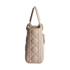 Beige Lamb Leather Shoulder Bag