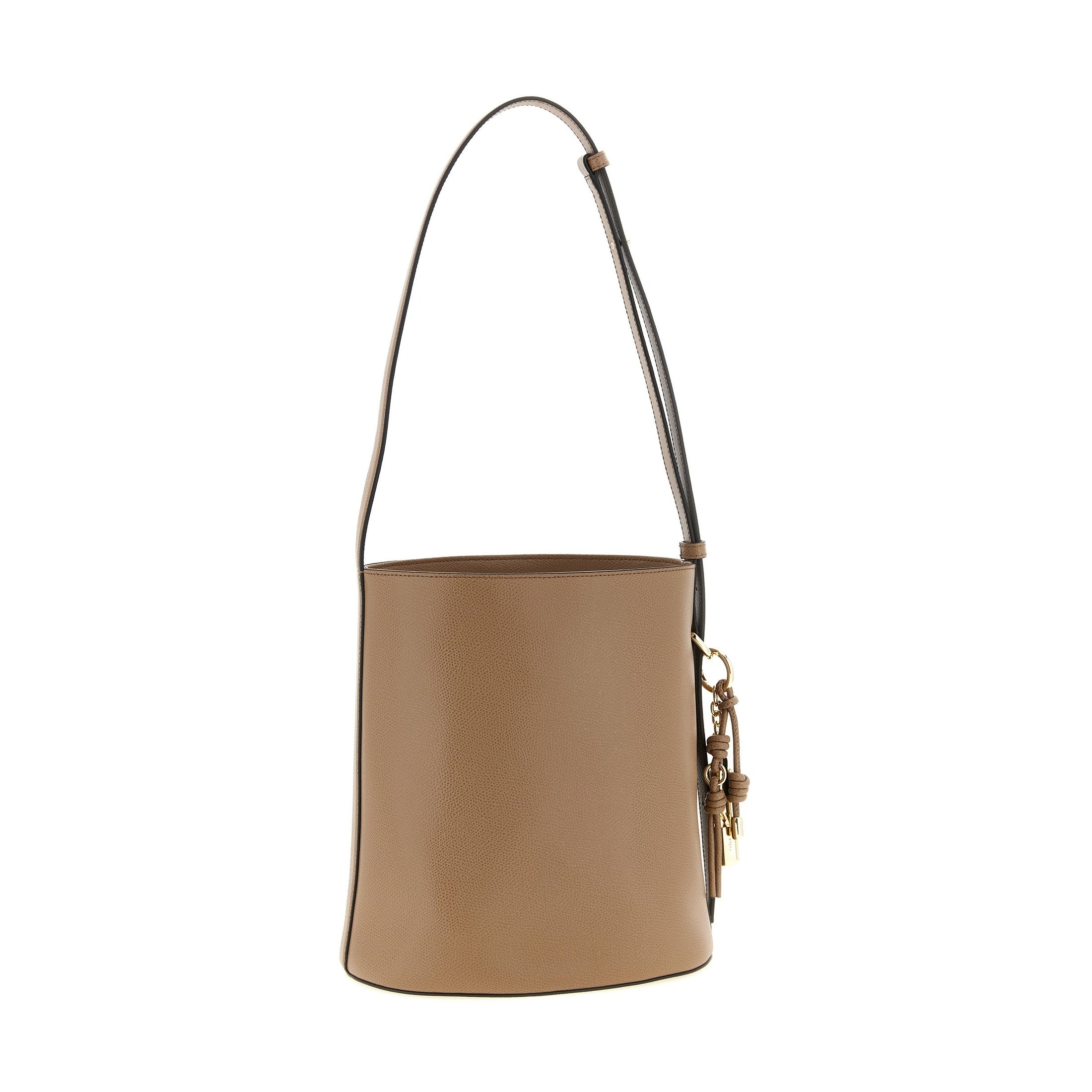 Beige Calfskin Shoulder Bag
