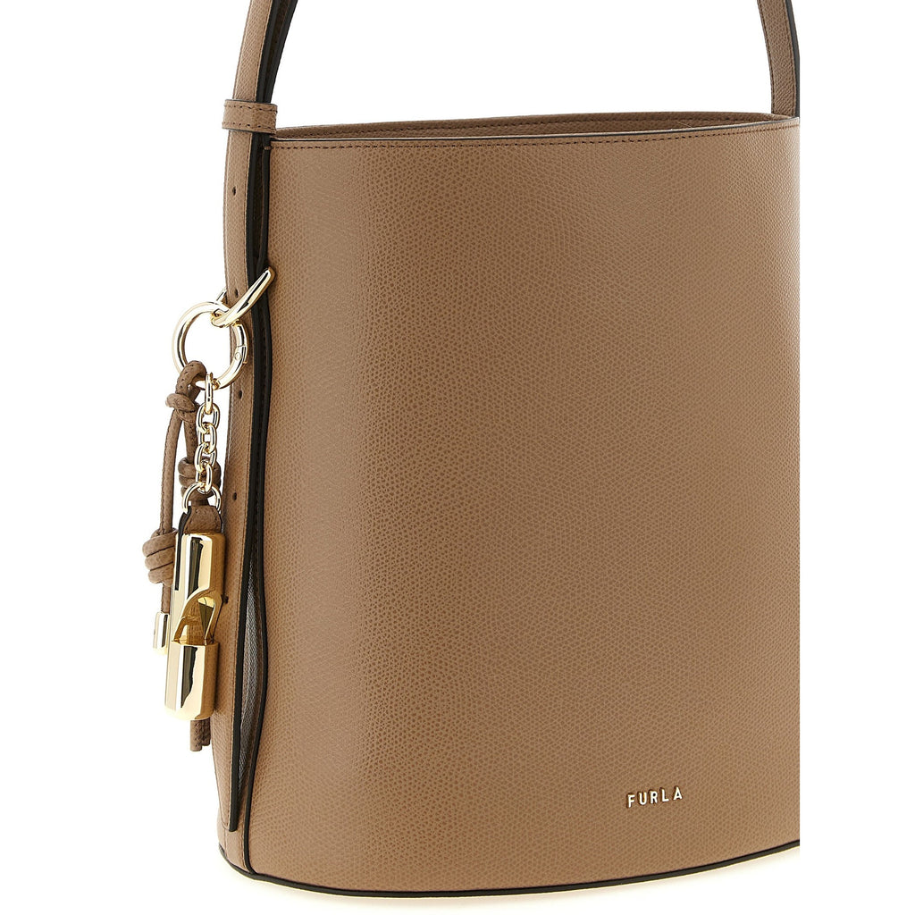 Beige Calfskin Shoulder Bag