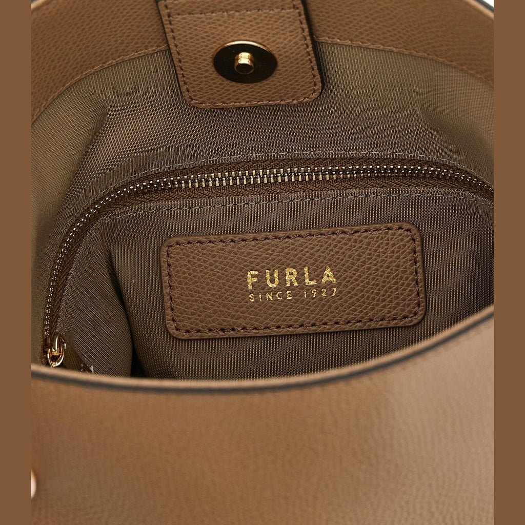Beige Calfskin Shoulder Bag