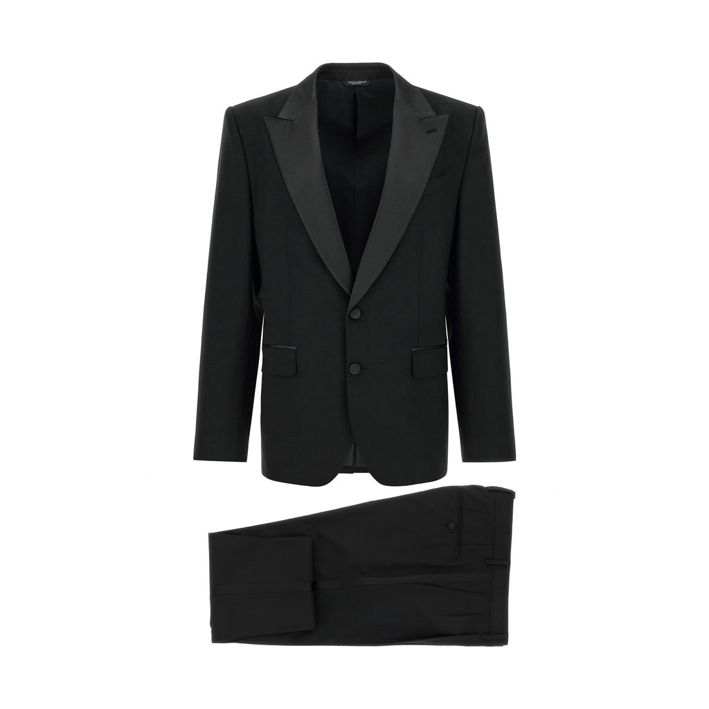 Black Virgin Wool Two-Piece Suit