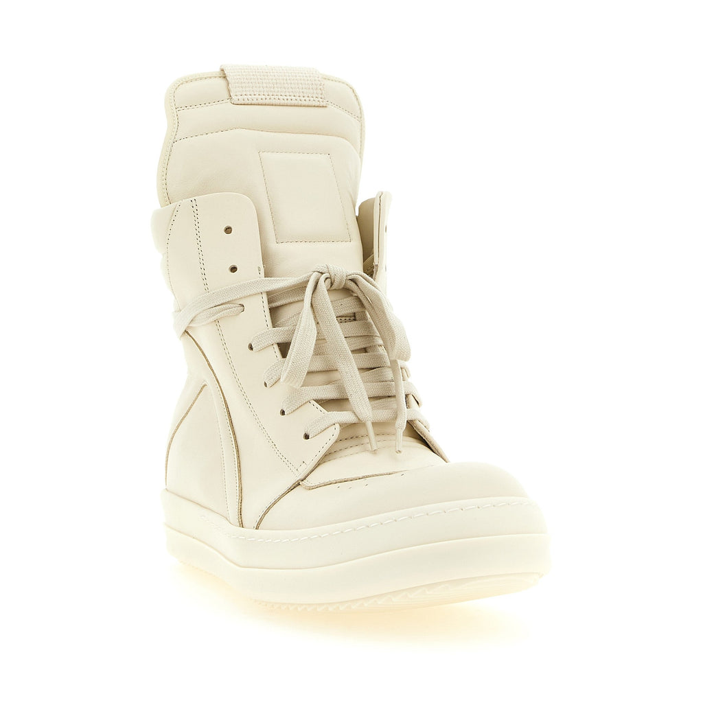 White Calfskin High Top Sneakers