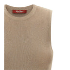 Beige Polyamide Sleeveles T-Shirt