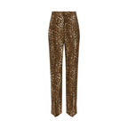 Brown Silk Casual Pants