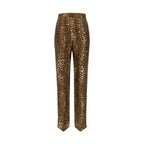 Brown Silk Casual Pants