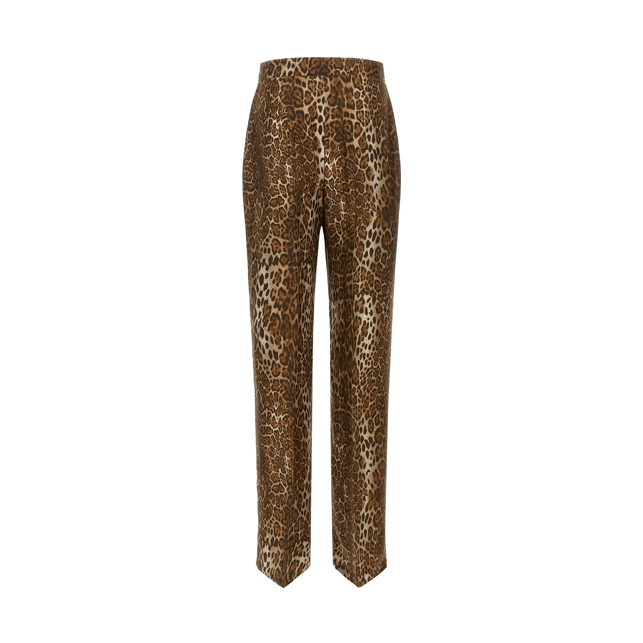 Brown Silk Casual Pants