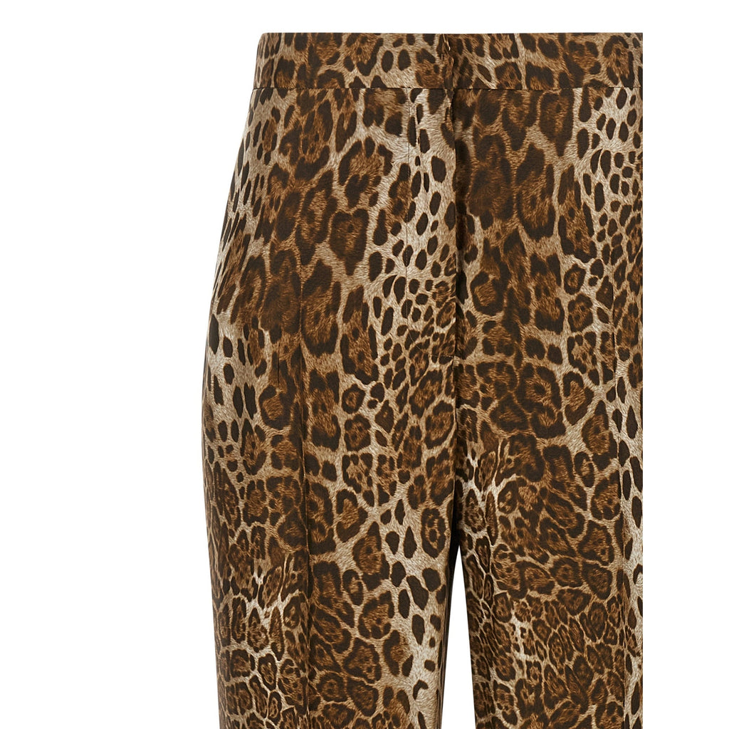 Brown Silk Casual Pants