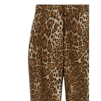 Brown Silk Casual Pants