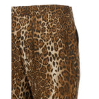 Brown Silk Casual Pants