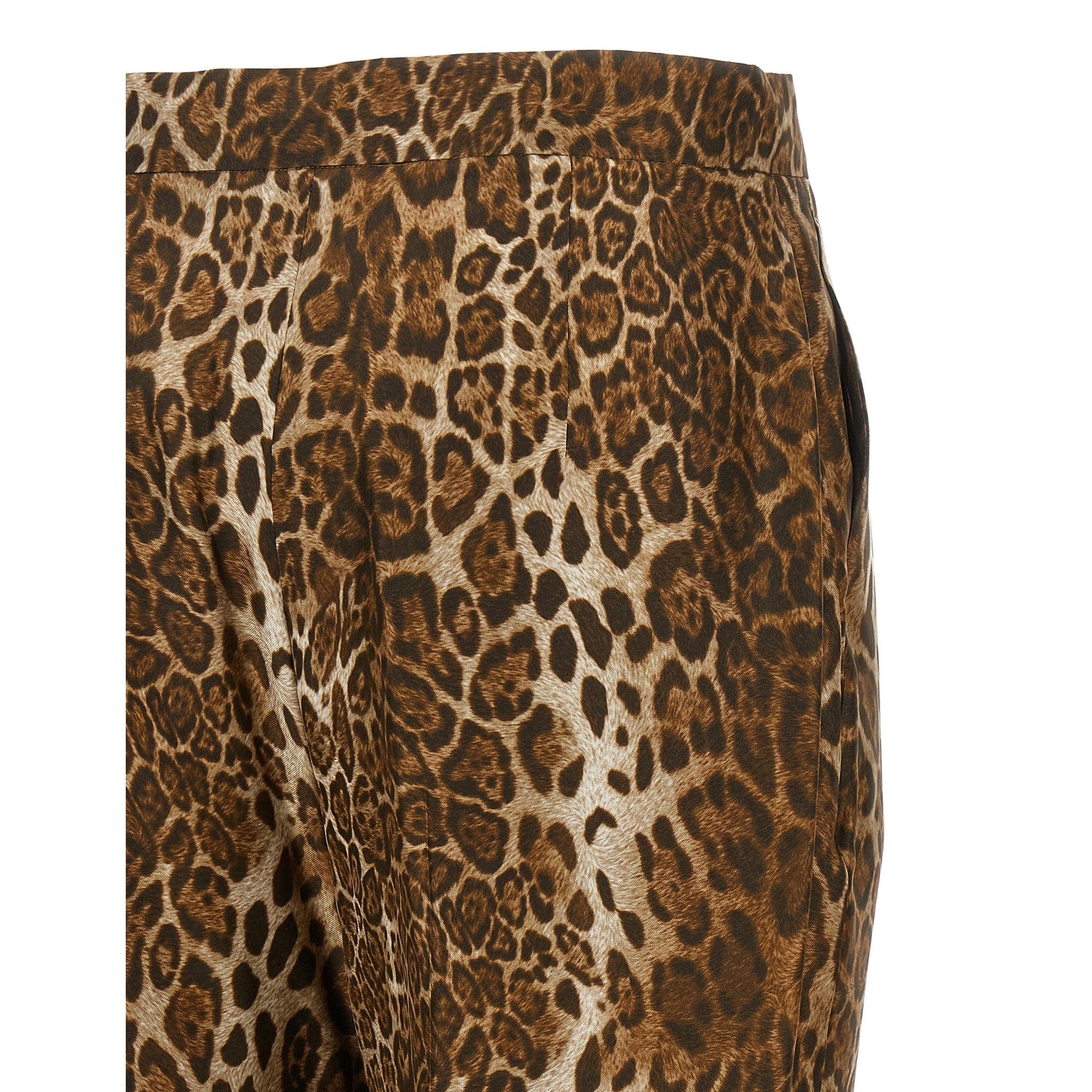 Brown Silk Casual Pants