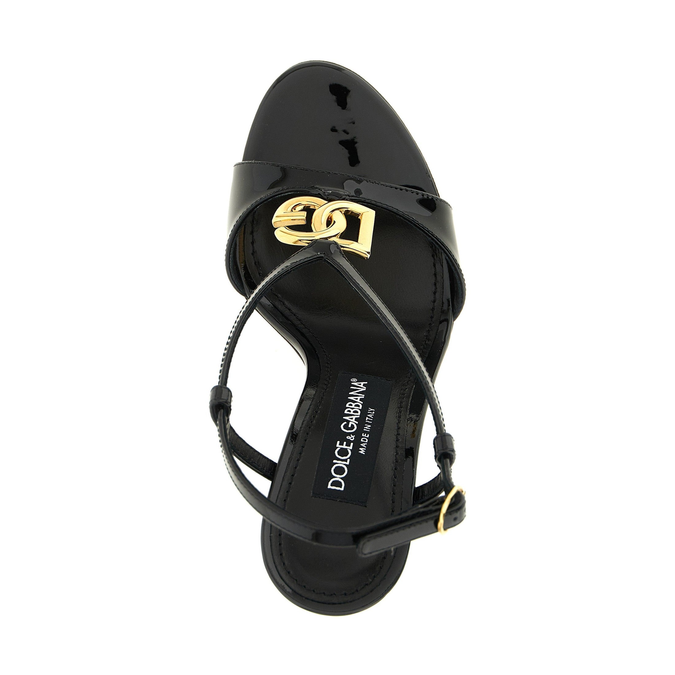 Black Calfskin Stiletto Heel Sandals