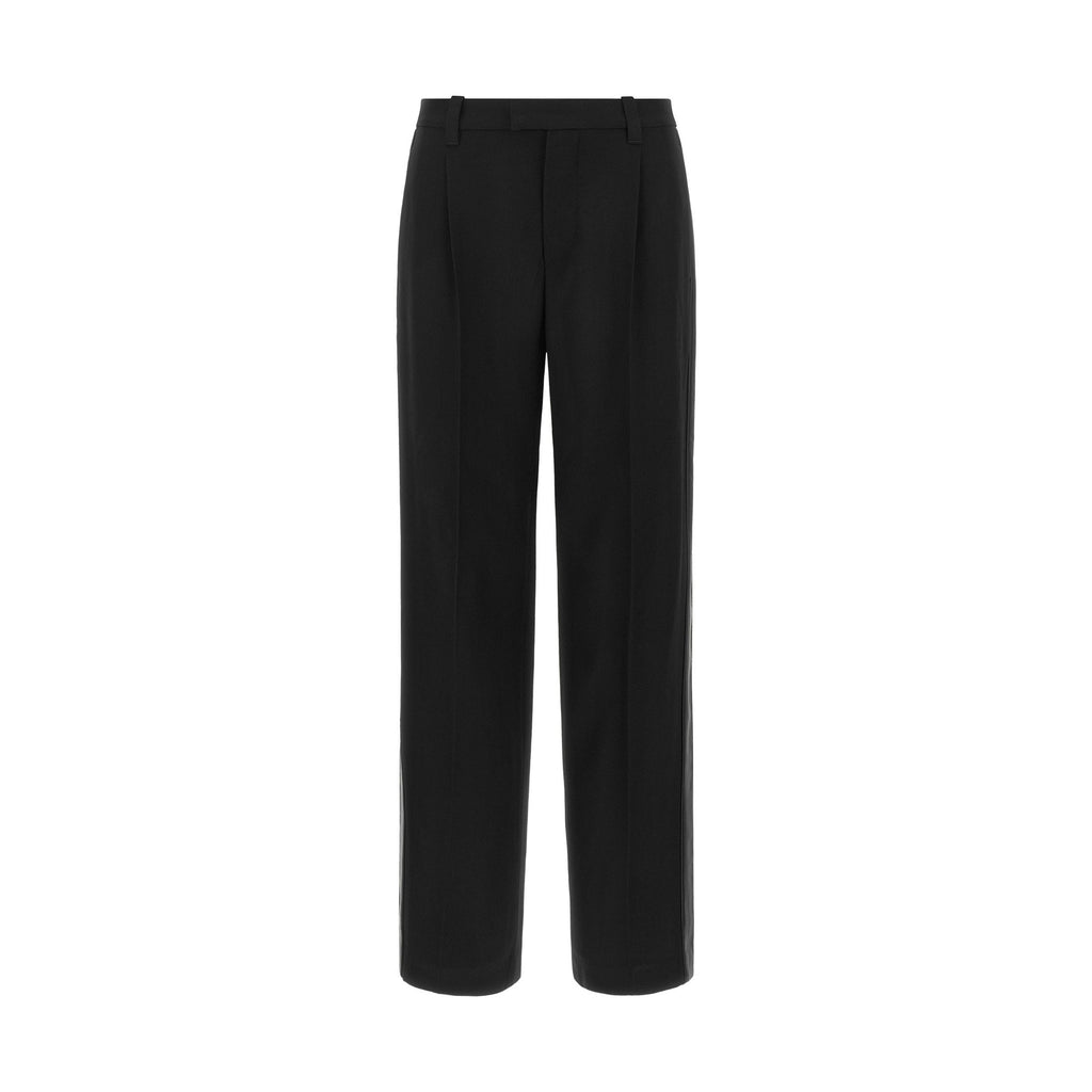 Black Virgin Wool Casual Pants