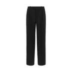 Black Virgin Wool Casual Pants