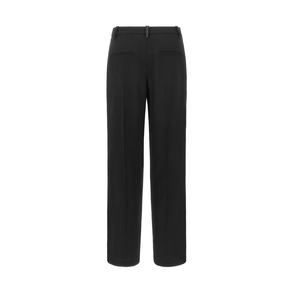 Black Virgin Wool Casual Pants